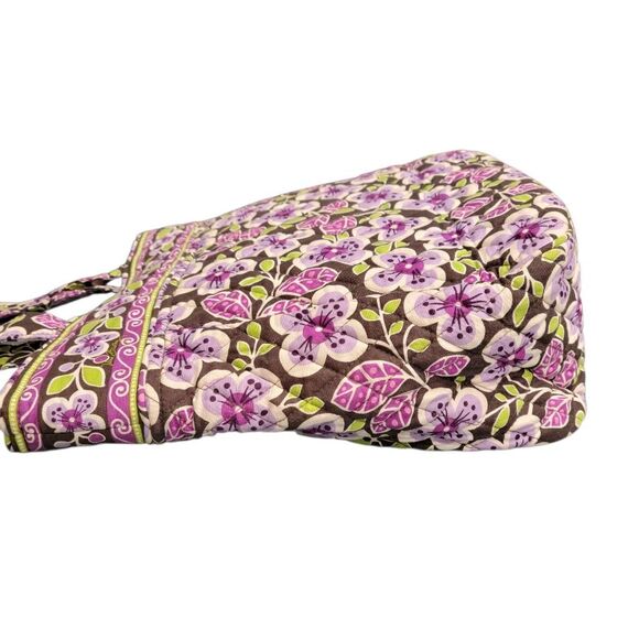 Vera Bradley Book Bag Shoulder Bag Tote in Plum Petals - Picture 5 of 13
